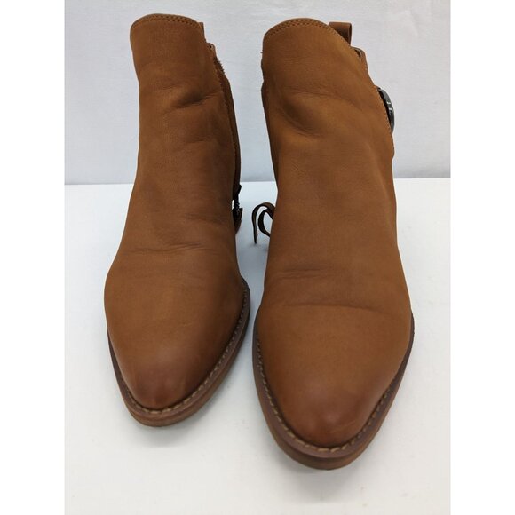 Sam Edelman Western Leather Ankle Booties Women Size 8 Boho Buckle Block Heel - Picture 4 of 13
